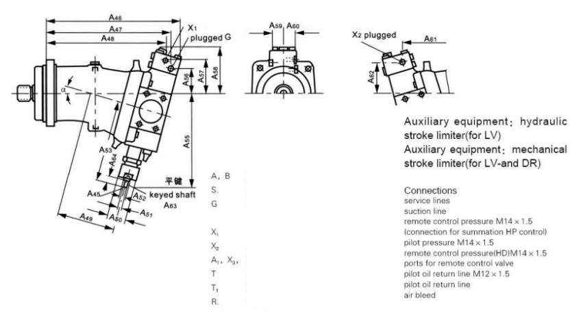 Eksenel Piston Eğimli Eksen Tasarımlı Değişken Deplasmanlı Pompa A7V .png