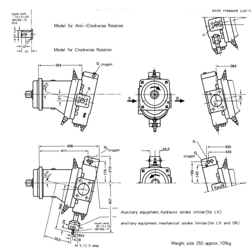 Eksenel Piston Eğimli Eksen Tasarımlı Değişken Deplasmanlı Pompa A7V .png