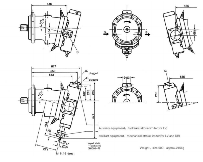 Eksenel Piston Eğimli Eksen Tasarımlı Değişken Deplasmanlı Pompa A7V .png