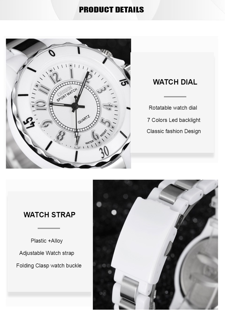 Wholesale Black hugo boss classic sport watch OHSEN Brand 11