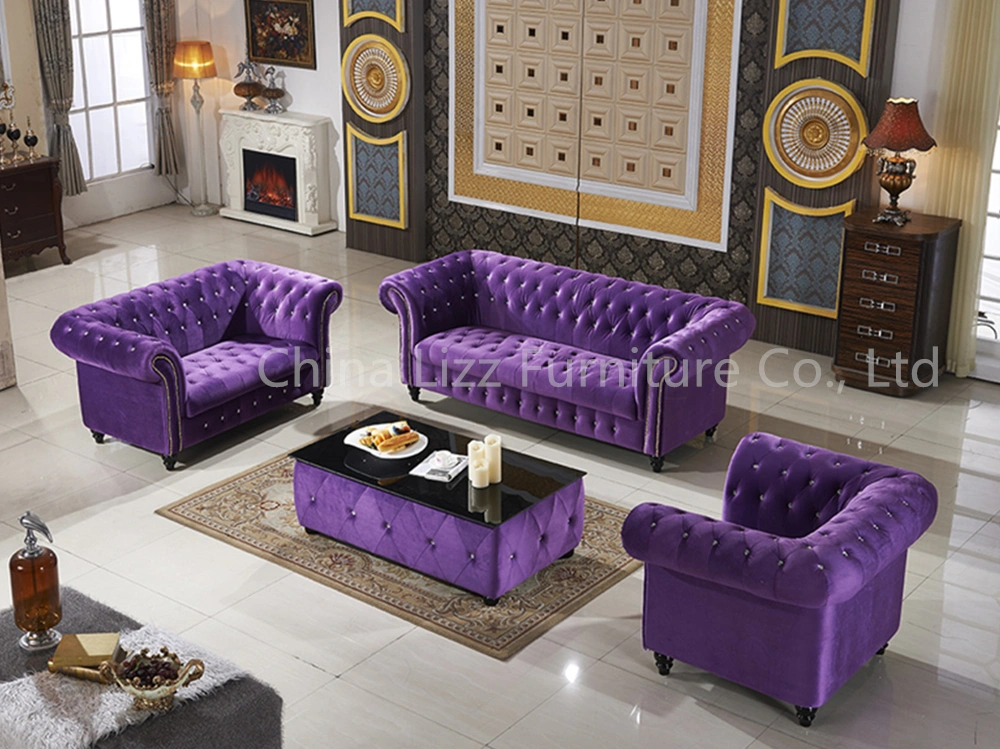 Promotion Wholesale China Living Room Chesterfield with Fabric Leather Sofa 10