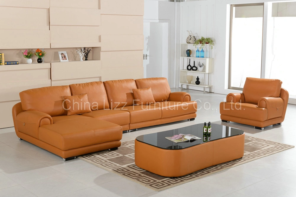 Modern Sectional Living Room Corner L Shape Genuine Leather Sofa Cover 8