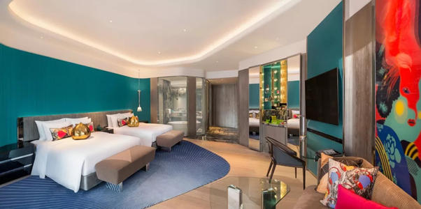 Gaya baru untuk Suite Staybrige dengan furnitur Headboard kamar tidur Hotel kayu ukuran King 8