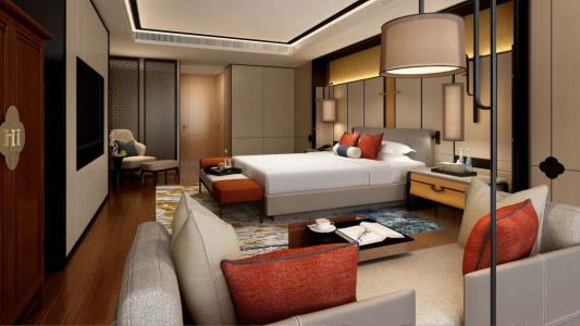 Gaya baru untuk Suite Staybrige dengan furnitur Headboard kamar tidur Hotel kayu ukuran King 9
