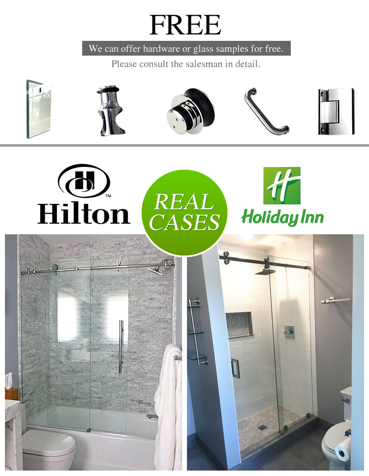 Hot selling new design frameless smooth sliding bath shower door 5