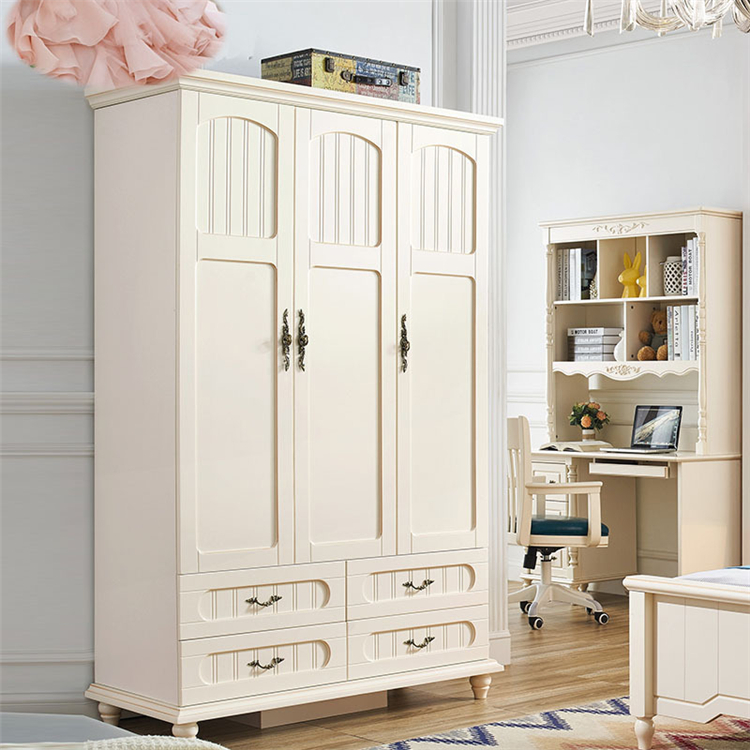Bedroom furniture 4 door wardrobe wood panel drawer design latest modern Nordic fitted wardrobe closet side top cabinets 8