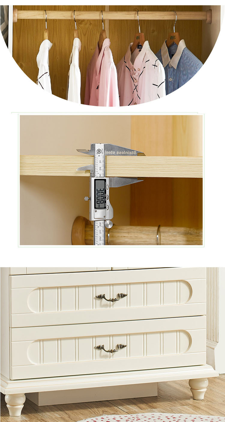 Bedroom furniture 4 door wardrobe wood panel drawer design latest modern Nordic fitted wardrobe closet side top cabinets 11