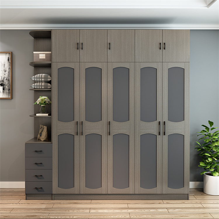 nordic styled furniture armoire & wardrobe 3 4 5 sliding door MDF Panel furniture household closet large Clothes Wardrobes 7
