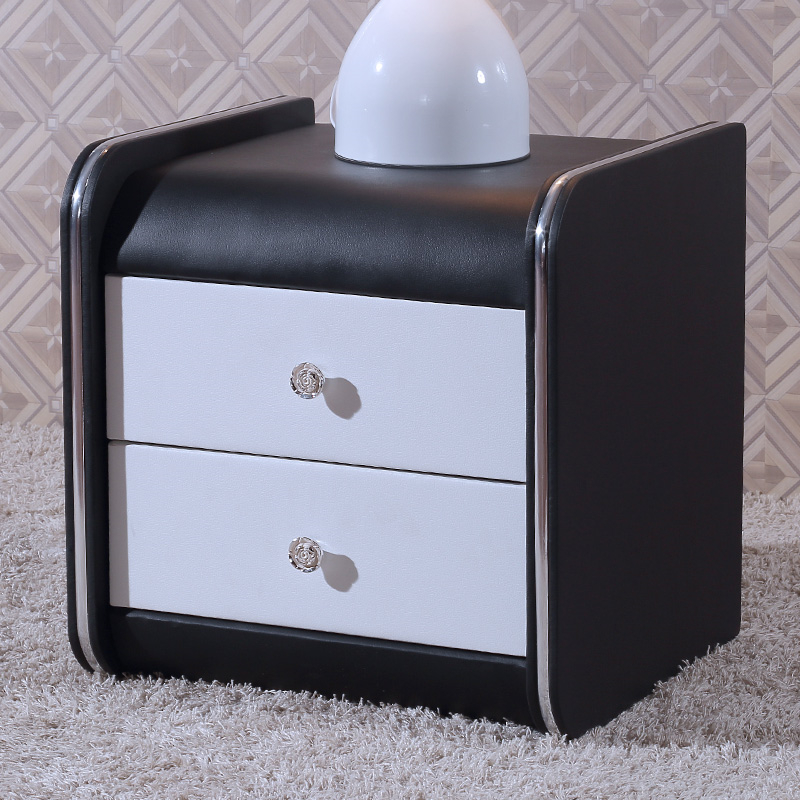 Custom High Quality Night Stand Modern Wooden Bedside Table,leather modern Nightstands Bedside Table Bed Side 10