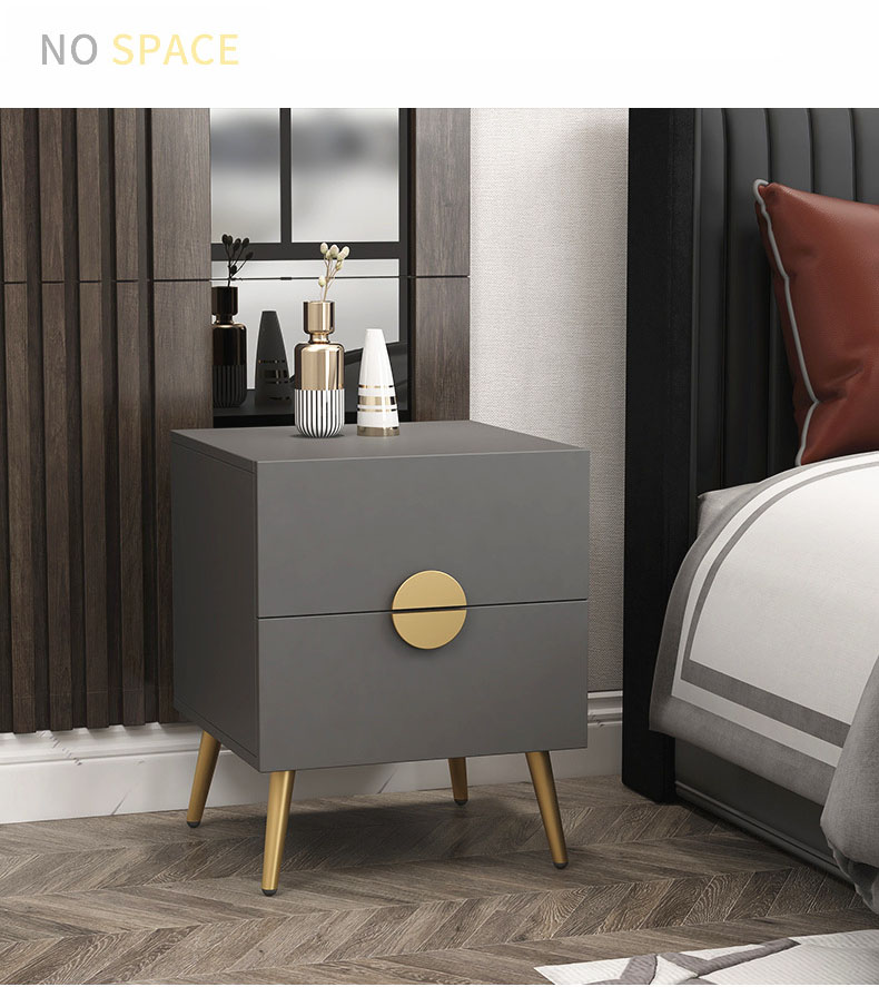Popular small new fashioned nordic style solid wood 2 drawers night table storage cabinets with wooden frame for bedroom 9