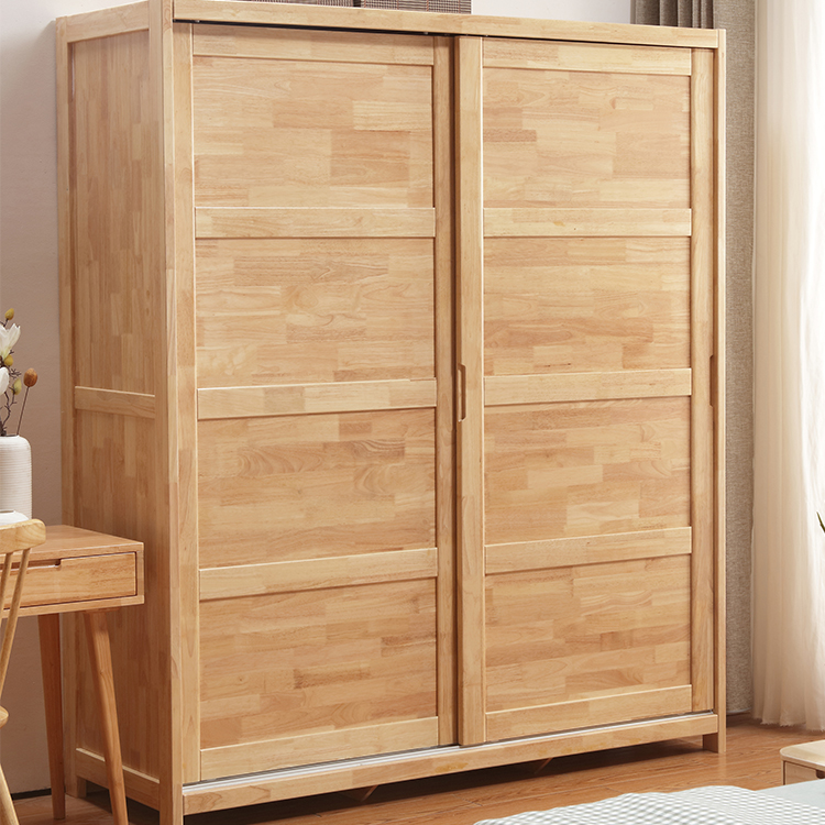 amoires & wardrobes cabinets modern furniture 2 doors wall wooden bedroom oak solid wood sliding wardrobe wholesales 7