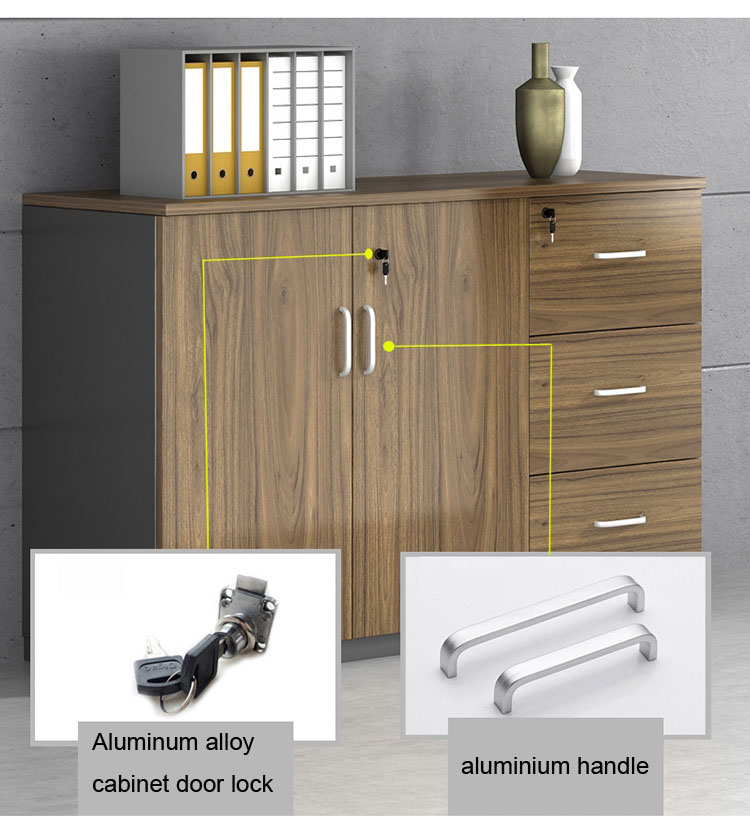 Vente chaude simple cabinet de document de bureau en bois avec serrure et tiroirs latéral de conseil classeur de bureau classeur 9