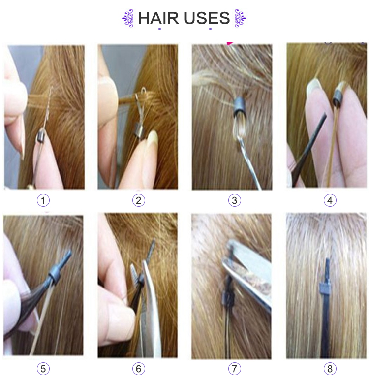 Cuticle Aligned Human Virgin Hair Nano Bead Hair Extension 14