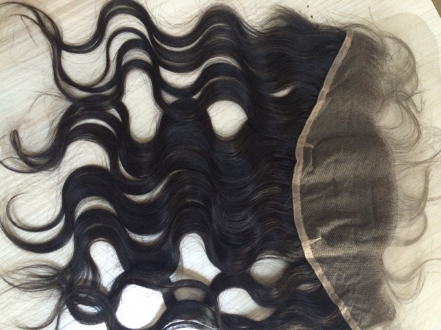High quality human hair raw Cambodian virgin unprocessed natural color body wave lace frontal 10