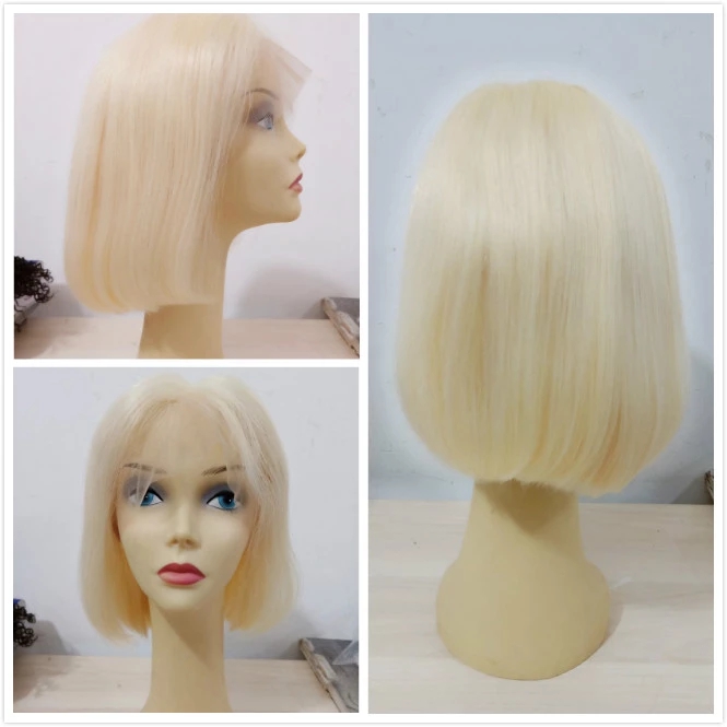 Silky base best selling Indian virgin human hair cuticle aligned top quality pre plucked straight lace front wig 14