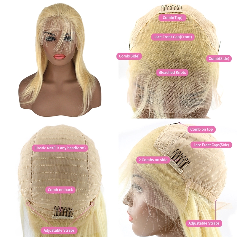 Silky base best selling Indian virgin human hair cuticle aligned top quality pre plucked straight lace front wig 12