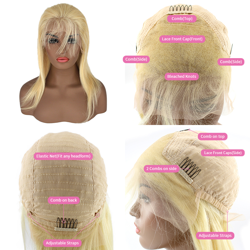 Wholesale 180% Density Body Wave Raw Indian Hair Unprocessed Frontal Lace Wig 16