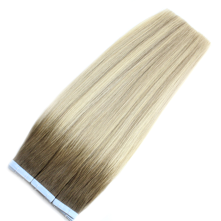 Factory Wholesale Double Drawn Invisible Color #60 100% Remy Human Tape Hair Extension 11