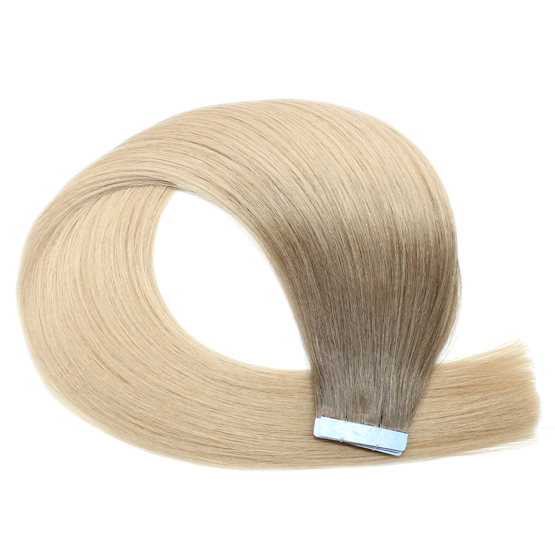 Factory Wholesale Double Drawn Invisible Color #60 100% Remy Human Tape Hair Extension 13