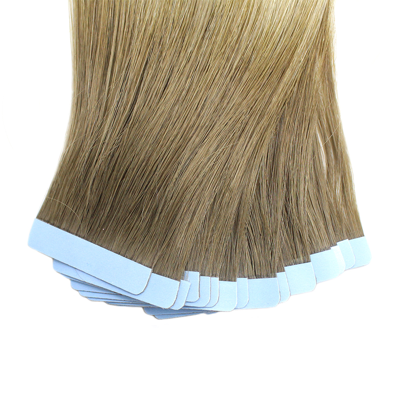 Factory Wholesale Double Drawn Invisible Color #60 100% Remy Human Tape Hair Extension 9