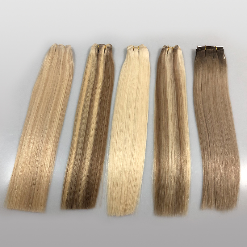 2019 New Design Top Sell Brand Silver Human Hair Extensions Double Drawn Remy Russian Hair Weft 14