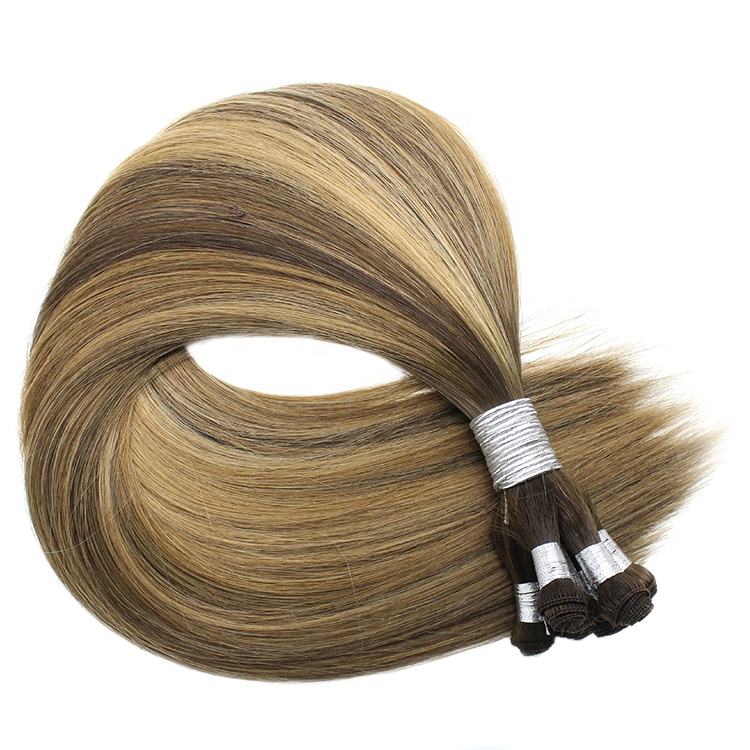 Salon Professional Cuticle Aligned Rooted Balayage Wholesale Hand Tied Weft 11