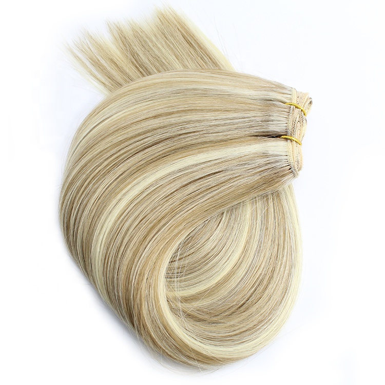 European Factory Virgin  Double Drawn Hand Tied Weft Human Hair Extension Vendor 20