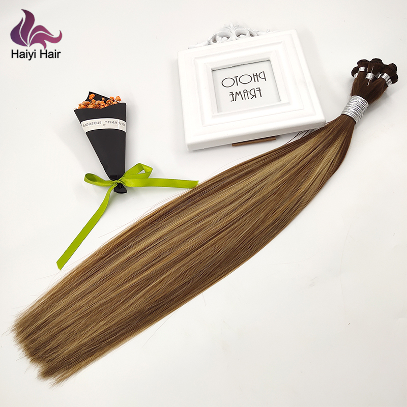customize order super virgin European Remy hair hand tied weft hair extension 11