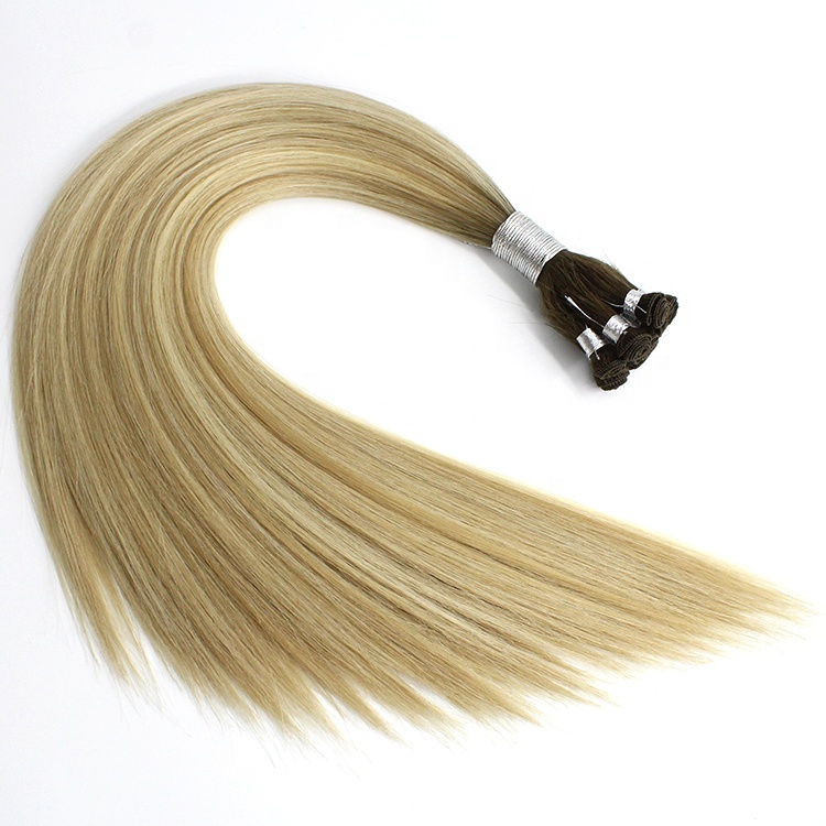 Wholesale Double Drawn Hand tied weft Human Hair Extensions 15