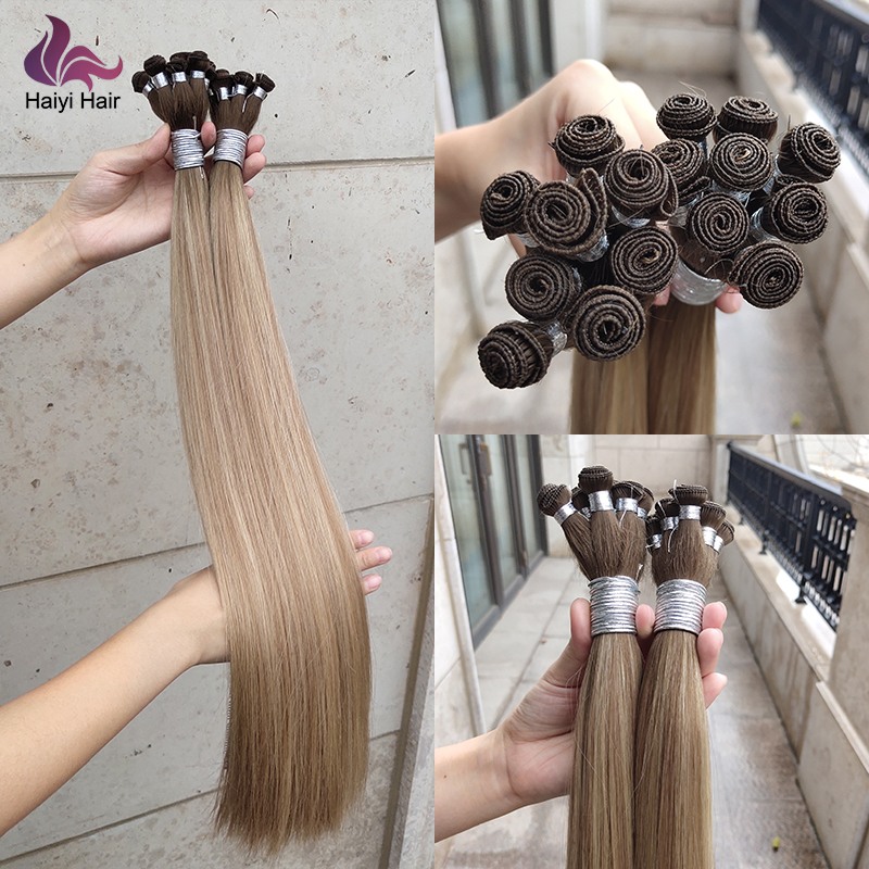 Wholesale Double Drawn Hand tied weft Human Hair Extensions 9