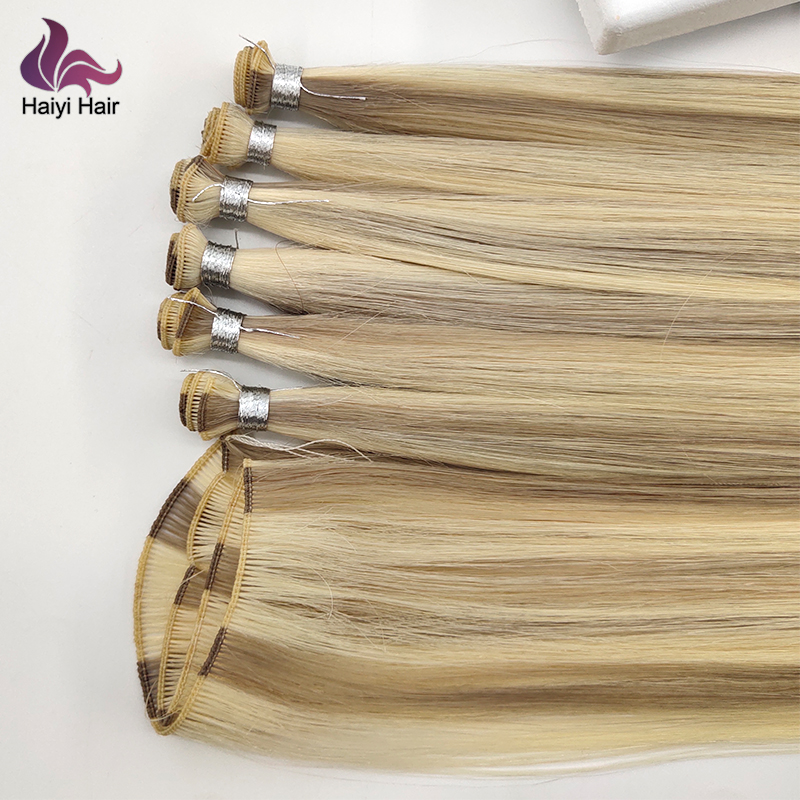 Wholesale Double Drawn Hand tied weft Human Hair Extensions 10