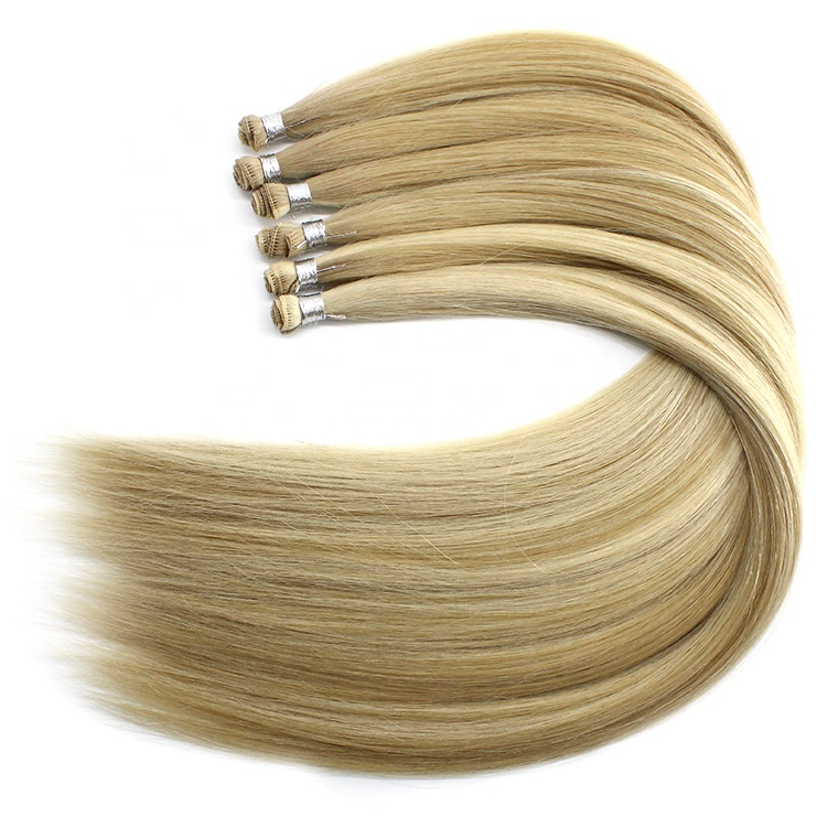 Wholesale Double Drawn Hand tied weft Human Hair Extensions 16