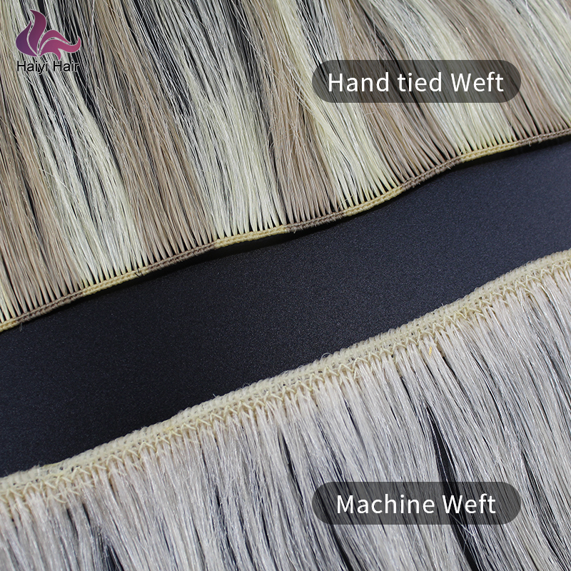 Wholesale Double Drawn Hand tied weft Human Hair Extensions 8