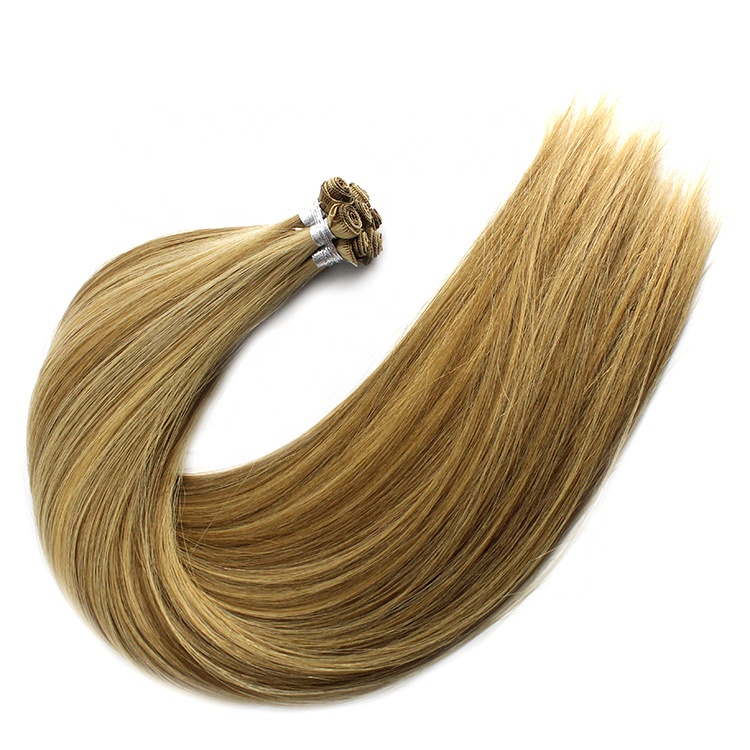 2019 New Arrival Balayage Color Cuticle Double Drawn Russian Handtied Weft Hair Extensions 7