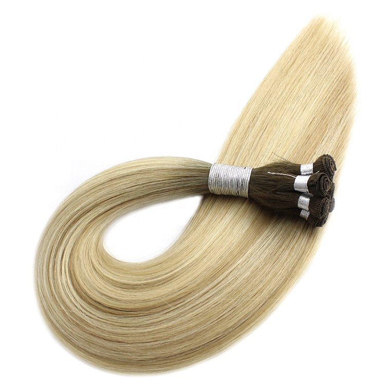 2019 New Arrival Balayage Color Cuticle Double Drawn Russian Handtied Weft Hair Extensions 8