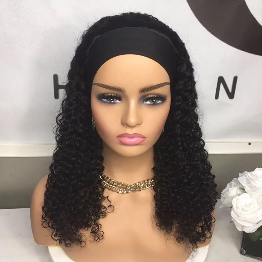 2020 New Machine Adjustable Headband Wig For Fashion Lady Human Hair  Bundles for Headband Wig 9