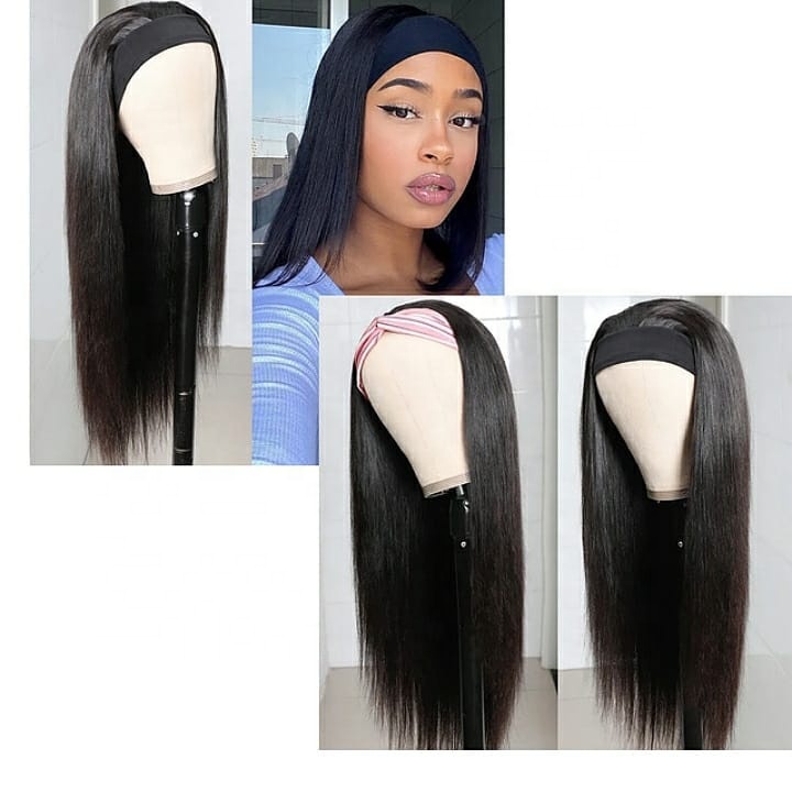 2020 New Machine Adjustable Headband Wig For Fashion Lady Human Hair  Bundles for Headband Wig 8