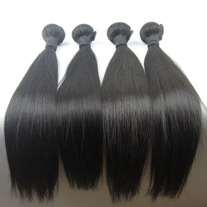 High quality 10A grade human hair extension Indian remy hair weaving straight hair bundles 10