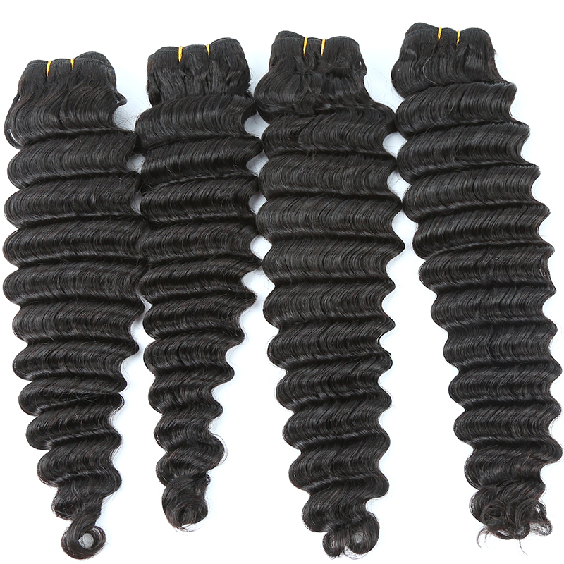 Deep Wave Human Hair Extensions 100% Raw Virgin Brazilian hair Weaving 12-36 inch Hair 8