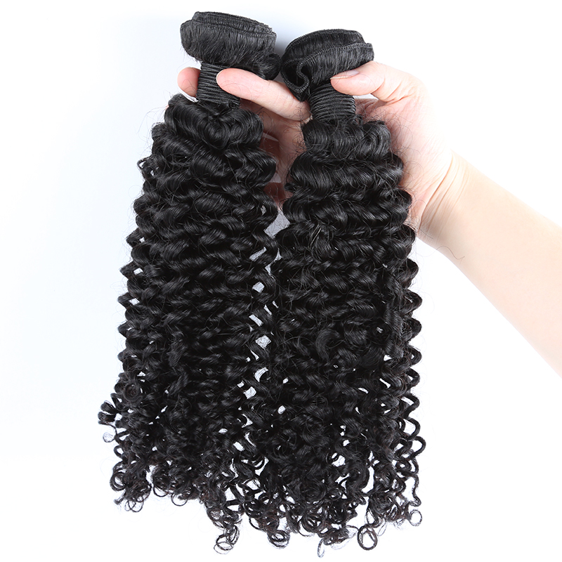 Big Sale 100% Real Virgin Extension Brazilian Kindly Curl  Hair Bundles Super Double Weft Human Hair  10