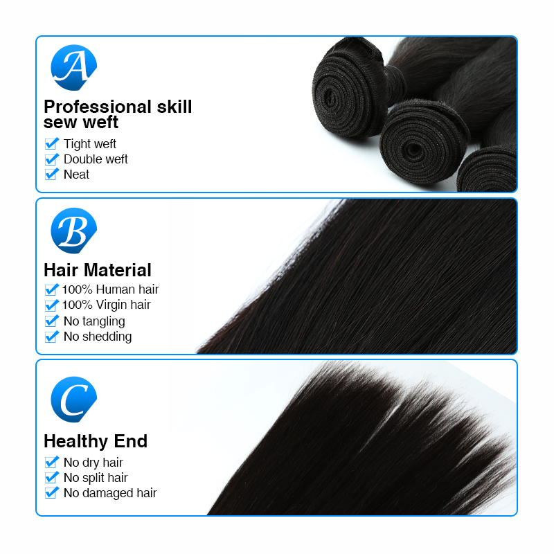 Unprocessed Human Hair 10A Malaysian Straight Virgin Cuticle Aligned Hair Bundle From Malaysia 12