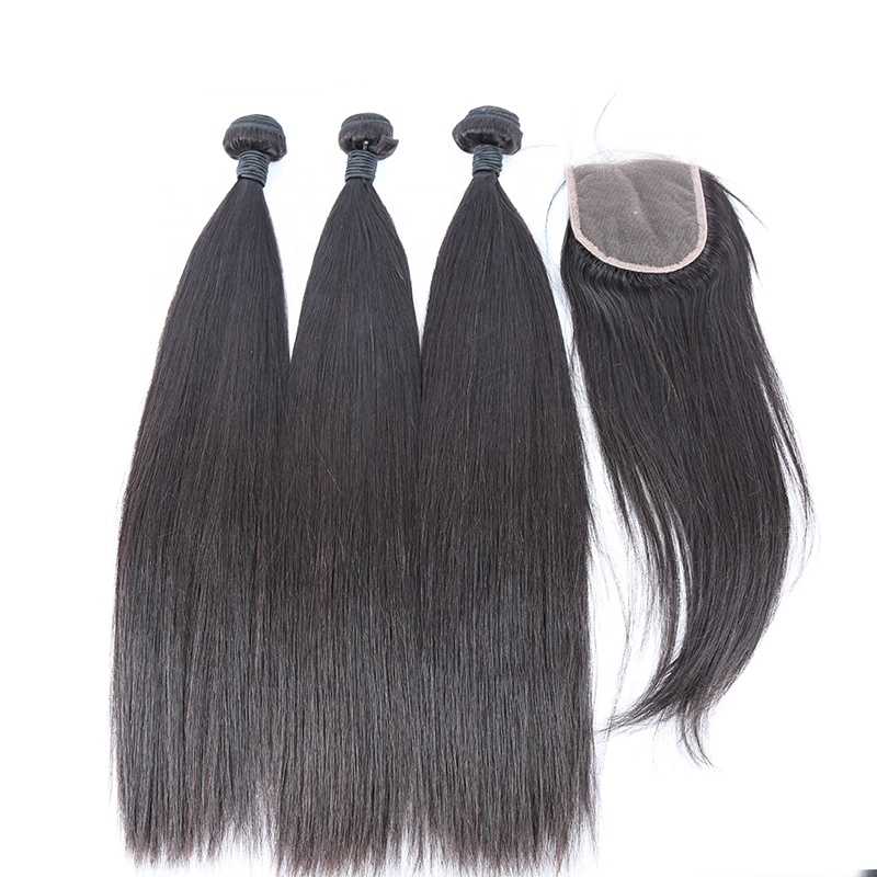 2020 Straight Human Remy Hair Weft #1B Color Hair Bundle 10-40 Inch Weaving 9