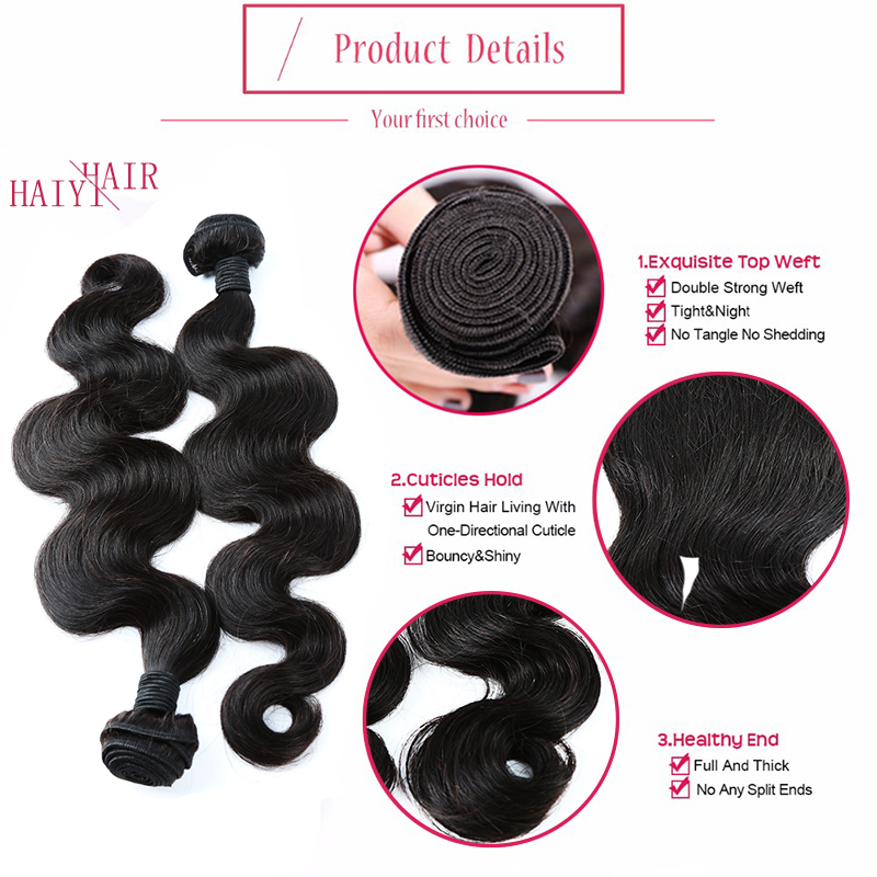 100% Malaysian body wave human hair unprocessed no tangle no shedding can be  dyed and  bleached 12