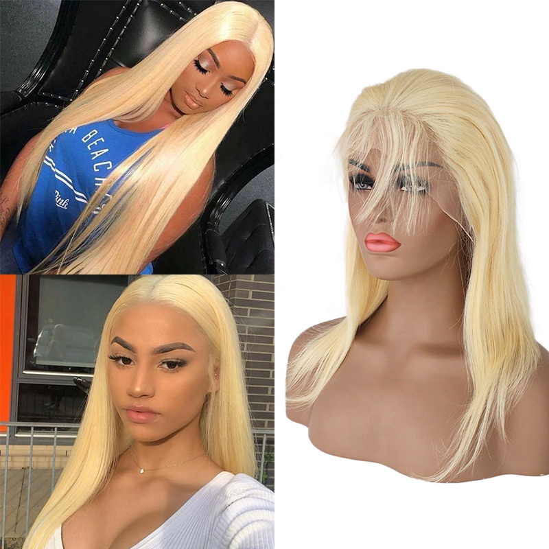 Ready to Ship Wholesale Cuticle Aligned Human Hair 30 inch 613 Blonde Lace Front Wig Transparent Full Lace Wig 15
