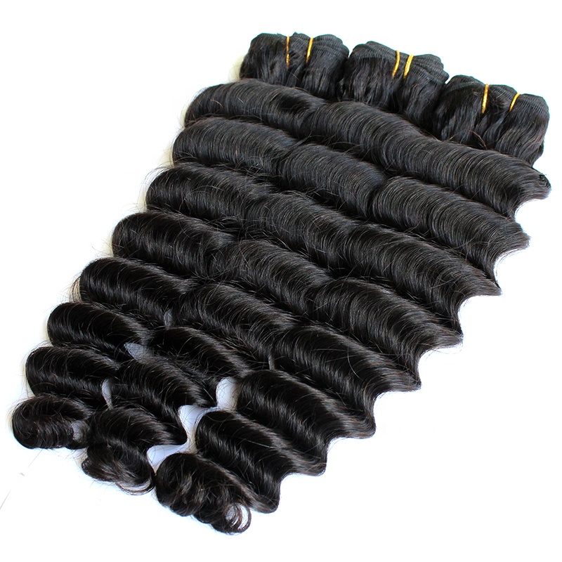 Wholesale Virgin  Deep Wave  Cuticle Aligned Cambodian Human Weft Hair Bundles Best Quality 15