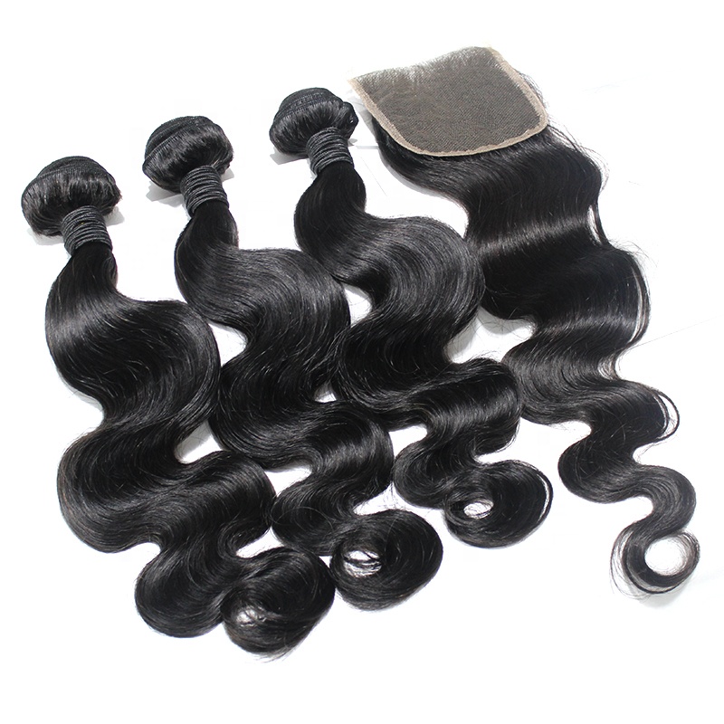 100% Brazilian Human Remy Hair Extensions Body Wave Hair Bundles Natural Color Weaving 10-30 inch 9