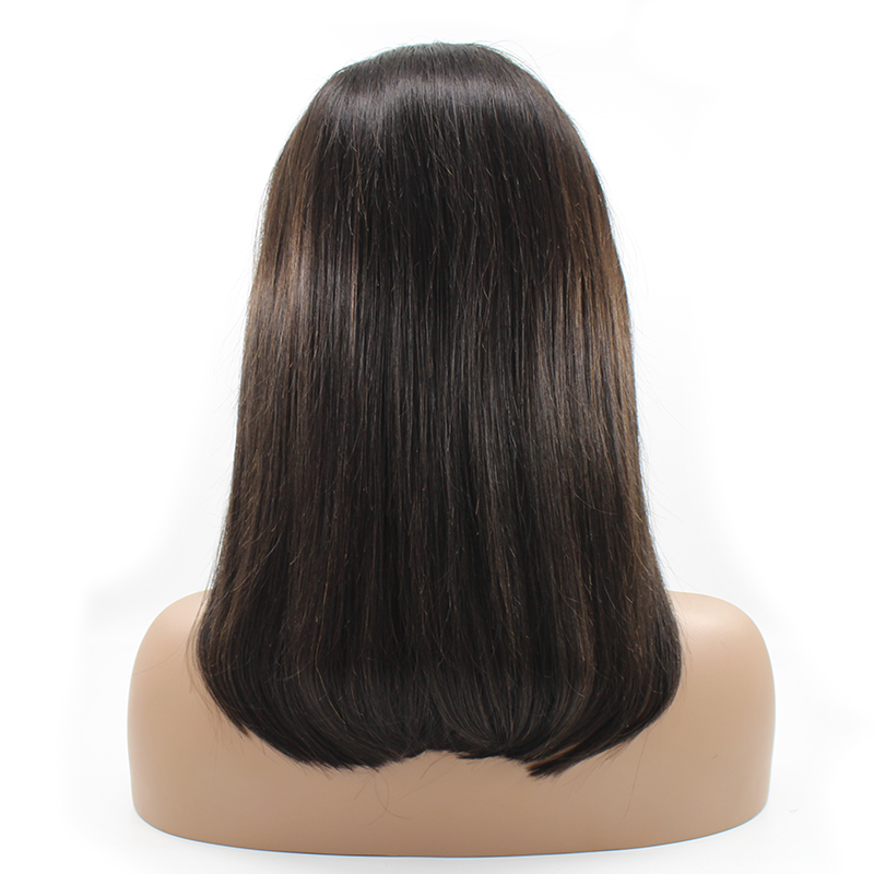 Fast shipping 11a grade natural hairline #1b color Silky Straight Human Hair Bob wig for women 9