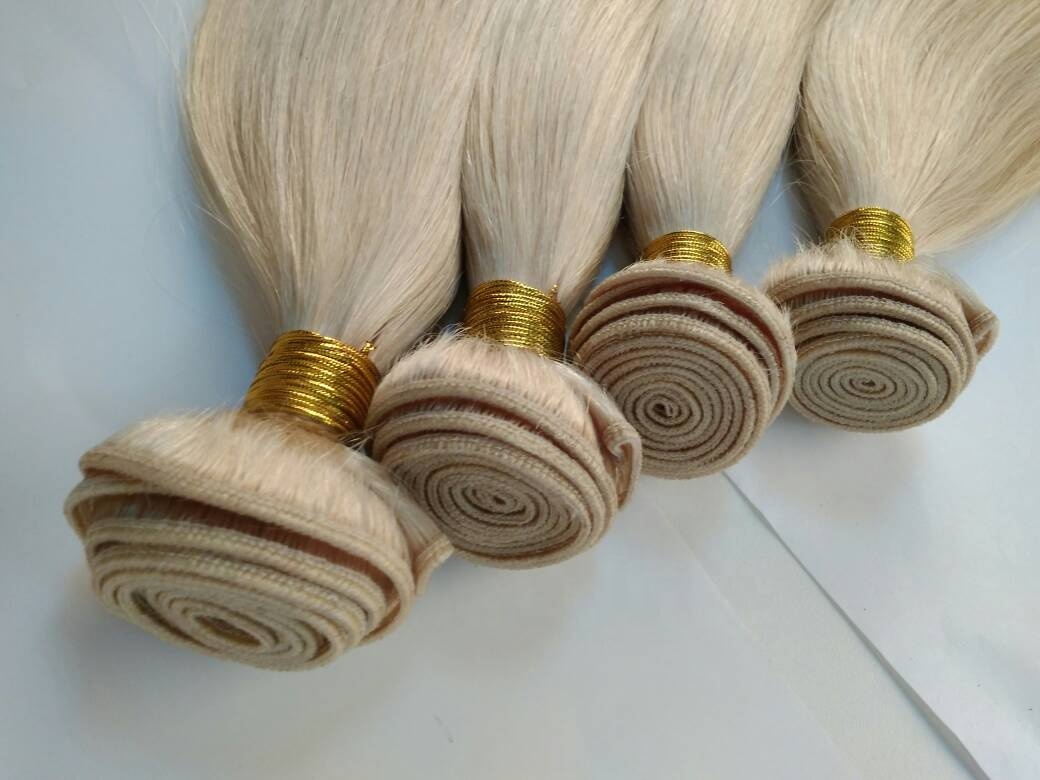 Factory wholesale price double drawn virgin Indian hair original straight 100% human hair blonde 613 hair bundles 10