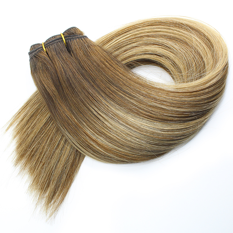Russian Top Quality Machine Weft Real Double Drawn Cuticle Aligned Wholesale Virgin Cuticle Aligned Human Hair Extensions 12