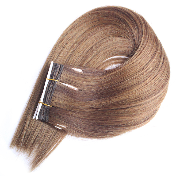Russian Top Quality Machine Weft Real Double Drawn Cuticle Aligned Wholesale Virgin Cuticle Aligned Human Hair Extensions 17